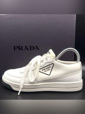Prada White Leather Sneaker